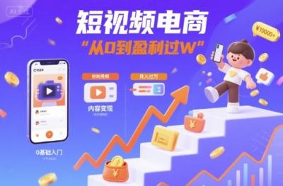 短视频电商:短视频变现从0到盈利过W