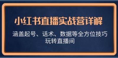 小红书直播实战营详解，涵盖起号、话术、数据等全方位技巧，玩转直播间