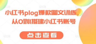 小红书plog爆款图文训练,从0到1搭建小红书账号