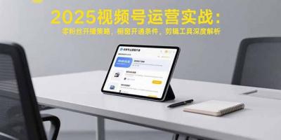 2025视频号运营实战:零粉丝开播策略,橱窗开通条件,剪辑工具深度解析