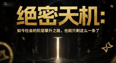 付费文章：绝密天机：如今社会的阶层攀升之路，也就只剩这么一条了