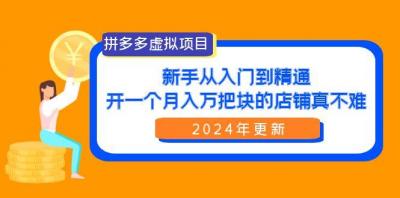 (9744期)拼多多虚拟项目:入门到精通,开一个月入万把块的店铺 真不难(24年更新)