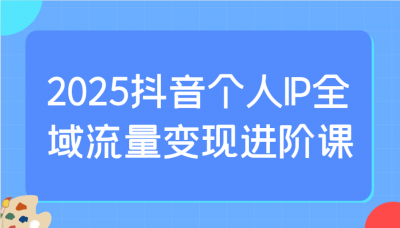 2025抖音个人IP全域流量变现进阶课:选爆品、抖音付费投流、千川投流实操及优化等