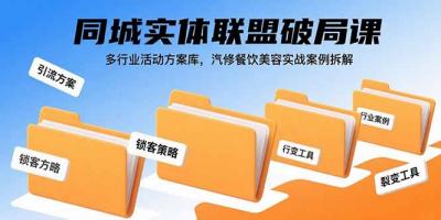 同城实体联盟破局课,多行业活动方案库,汽修餐饮美容实战案例拆解