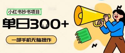 小红书抄书项目,无脑操作,一天3张