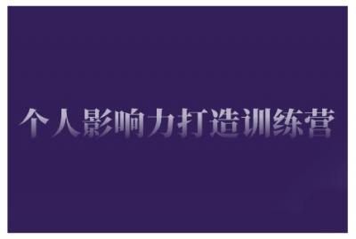 个人影响力打造训练营，掌握公域引流、私域运营、产品定位等核心技能，实现从0到1的个人IP蜕变