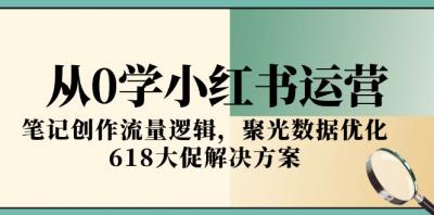 从0学小红书运营，笔记创作流量逻辑，聚光数据优化，618大促解决方案