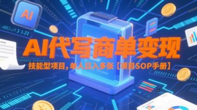 AI代写商单变现,技能型项目,单人日入多张 【项目SOP手册】
