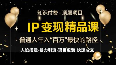 IP变现最新精品课程,知识付费全流程+最强引流术+小白避坑指南