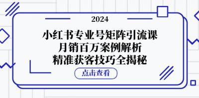 小红书专业号矩阵引流课,月销百万案例解析,精准获客技巧全揭秘
