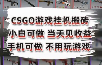 CSGO游戏挂G搬砖，小白纯手机即可操作，不用电脑打游戏，日入3张+，副业网创项目【揭秘】