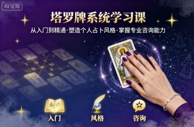塔罗牌系统学习课,助你从入门到精通,塑造个人占卜风格,掌握专业咨询能力