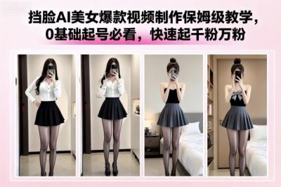 挡脸AI美女爆款视频制作保姆级教学，0基础起号必看，快速起千粉万粉