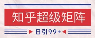 知乎超级矩阵玩法引流高质量精准粉SEO覆盖,日变现1k+【揭秘】