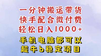快手黑科技一分钟搬运带货，一刀不剪过原创，微付费投流玩法，轻松日入&8230;