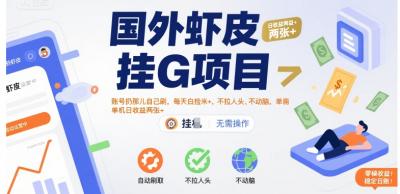 国外虾皮挂G项目:账号扔那儿自己刷,每天白捡米+,不拉人头、不动脑,单机日收益两张+【揭秘】