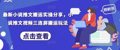 最新小说推文搬运实操分享,小说推文视频三连屏搬运玩法