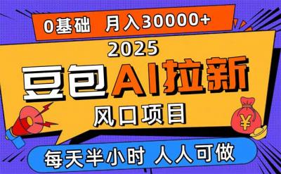 2025豆包AI拉新风口项目,0粉0基础月入3W+,新手小白轻松学会