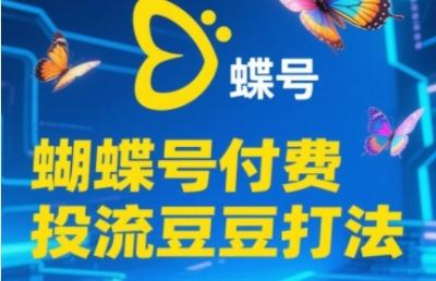 2025蝴蝶号付费投流豆豆打法，助新手快速掌握付费流量撬动自然流的核心玩法