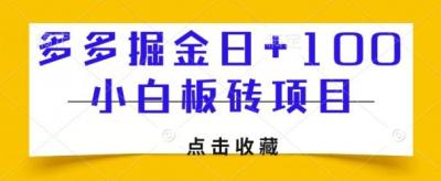 多多掘金日+100，小白板砖项目