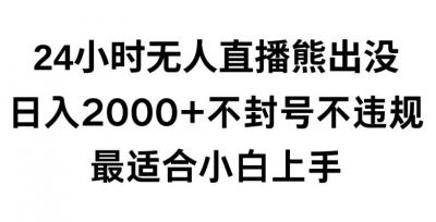快手24小时无人直播熊出没,不封直播间,不违规,日入2000+,最适合小白上手,保姆式教学【揭秘】