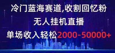 冷门蓝海赛道，收割回忆粉，无人挂机直播，单场收入轻松2000-5w+【揭秘】