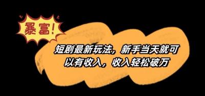 短剧最新玩法，新手当天就可以有收入，收入轻松破万【揭秘】