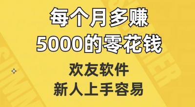 欢友软件,新人上手容易,每个月多赚5000的零花钱【揭秘】