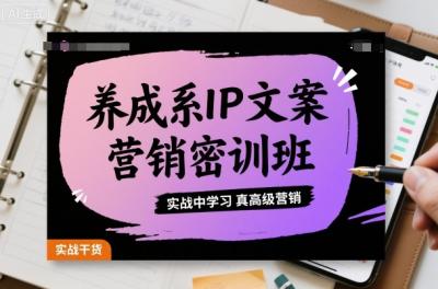 养成系IP文案营销密训班，实战中学习真高级营销