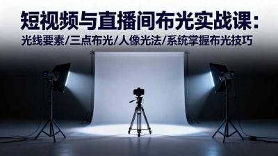 短视频与直播间布光实战课：光线要素/三点布光/人像光法/系统掌握布光技巧