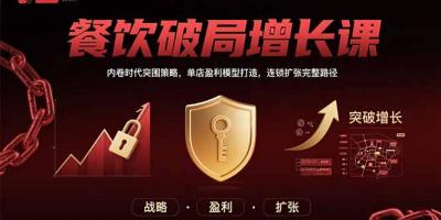 餐饮破局增长课:内卷时代突围策略,单店盈利模型打造,连锁扩张完整路径