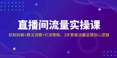 直播间流量实操课：机制拆解+算法洞察+引流策略，3步掌握流量运营核心逻辑