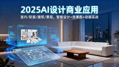 2025AI设计商业应用：室内/软装/建筑/景观，智能设计+效果图+动画实战