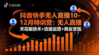 抖音快手无人直播10-12月特训营:无人直播天花板技术+流量运营+商业变现