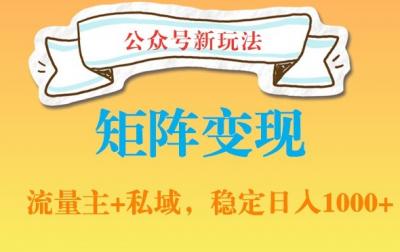 公众号软件玩法私域引流网盘拉新，多种变现，稳定日入1000【揭秘】