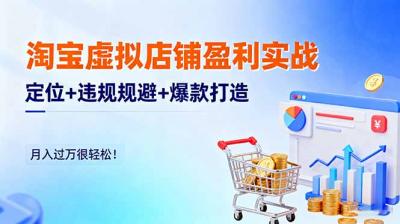 淘宝虚拟店铺盈利实战：定位+违规规避+爆款打造，月入过万很轻松！