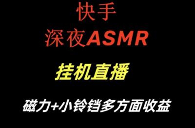 快手深夜ASMR挂机直播，磁力+小铃铛收益(附带工具和5G素材)【揭秘】