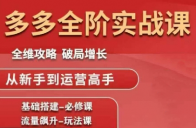 大炮·拼多多全阶实战课程(更新10月)
