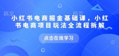 小红书电商掘金课，小红书电商项目玩法全流程拆解(更新5月)