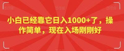 小白已经靠它日入1000+了,操作简单,现在入场刚刚好【揭秘】