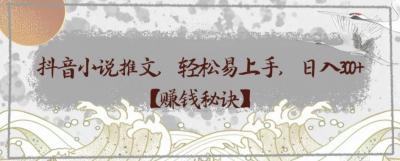 抖音小说推文,轻松易上手,日入300+【赚钱秘诀】