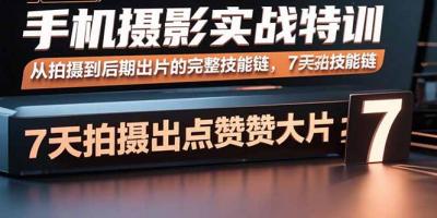 手机摄影实战特训，从拍摄到后期出片的完整技能链，7天拍出点赞大片