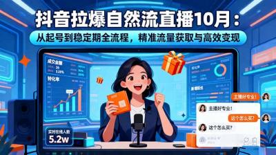 抖音拉爆自然流直播10月：从起号到稳定期全流程，精准流量获取与高效变现