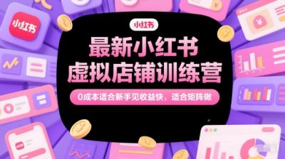 最新小红书虚拟店铺训练营，0成本适合新手见收益快，适合矩阵做