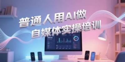 普通人用AI做自媒体实操培训,普通人一个人用ai做自媒体,视频制作、短视频引流、直播带货,轻松入门
