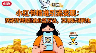 小红书精准引流变现:突破传统副业思维,掌握精准引流方法,实现私域转化