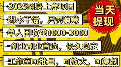 稳定八年美金掘金2.0脚本干活，只需躺赚。单人日收益1000-3000可批量、...