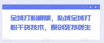 全域打粉模版,私域全域打粉干货技术,原创死抄袭生