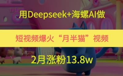 用Deepseek+海螺AI做短视频爆火“月半猫”视频,2月涨粉13.8w