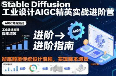 Stable Diffusion工业设计AIGC精英实战进阶营,彻底颠覆传统设计流程,实现降本增效